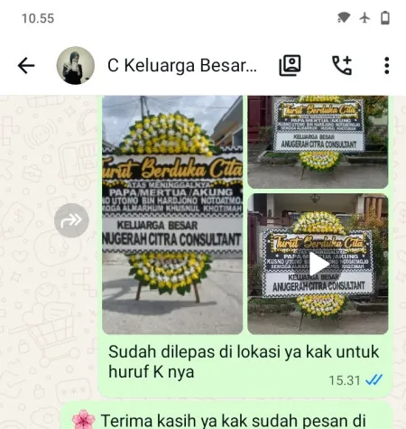 Pengiriman Papan Bunga Duka Kebonsari Jambangan